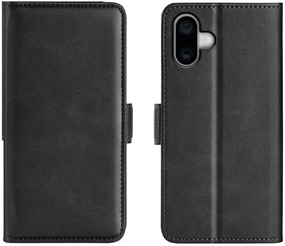 MobiQ PU Lederen Wallet Hoesje iPhone 17 - 46-01190 - Zwart