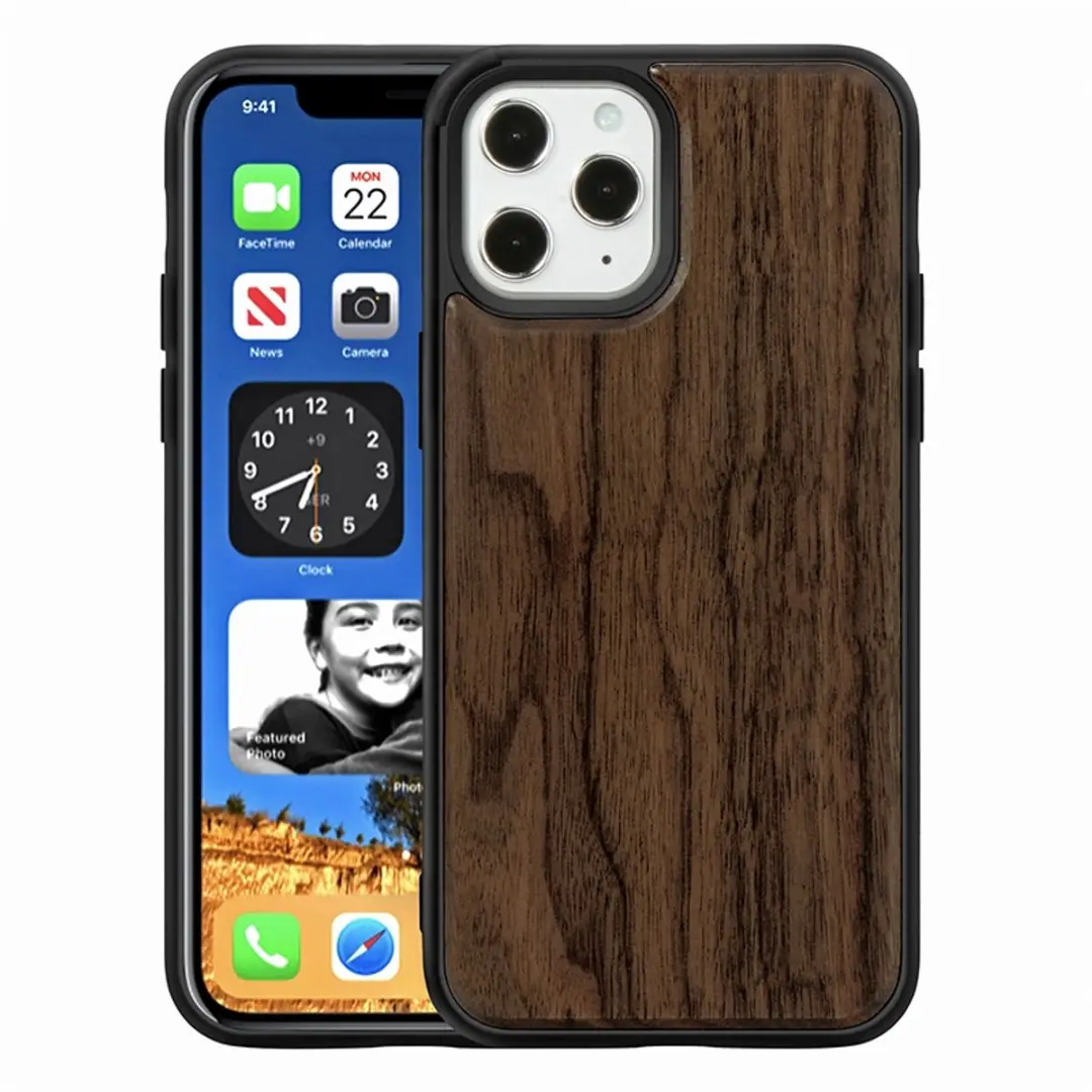 MobiQ Houten Hoesje iPhone 13 Mini Walnoot