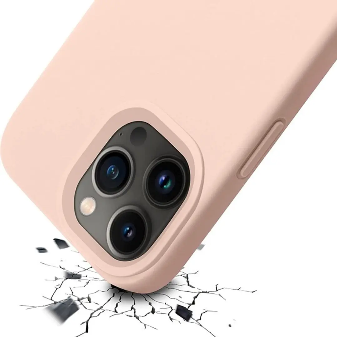 MobiQ Liquid Silicone Hoesje iPhone 15 Pro - roze