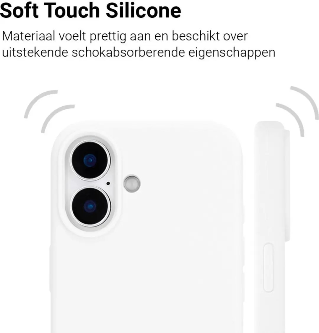 MobiQ Liquid Silicone Hoesje iPhone 16 Plus 46-00139 - Wit