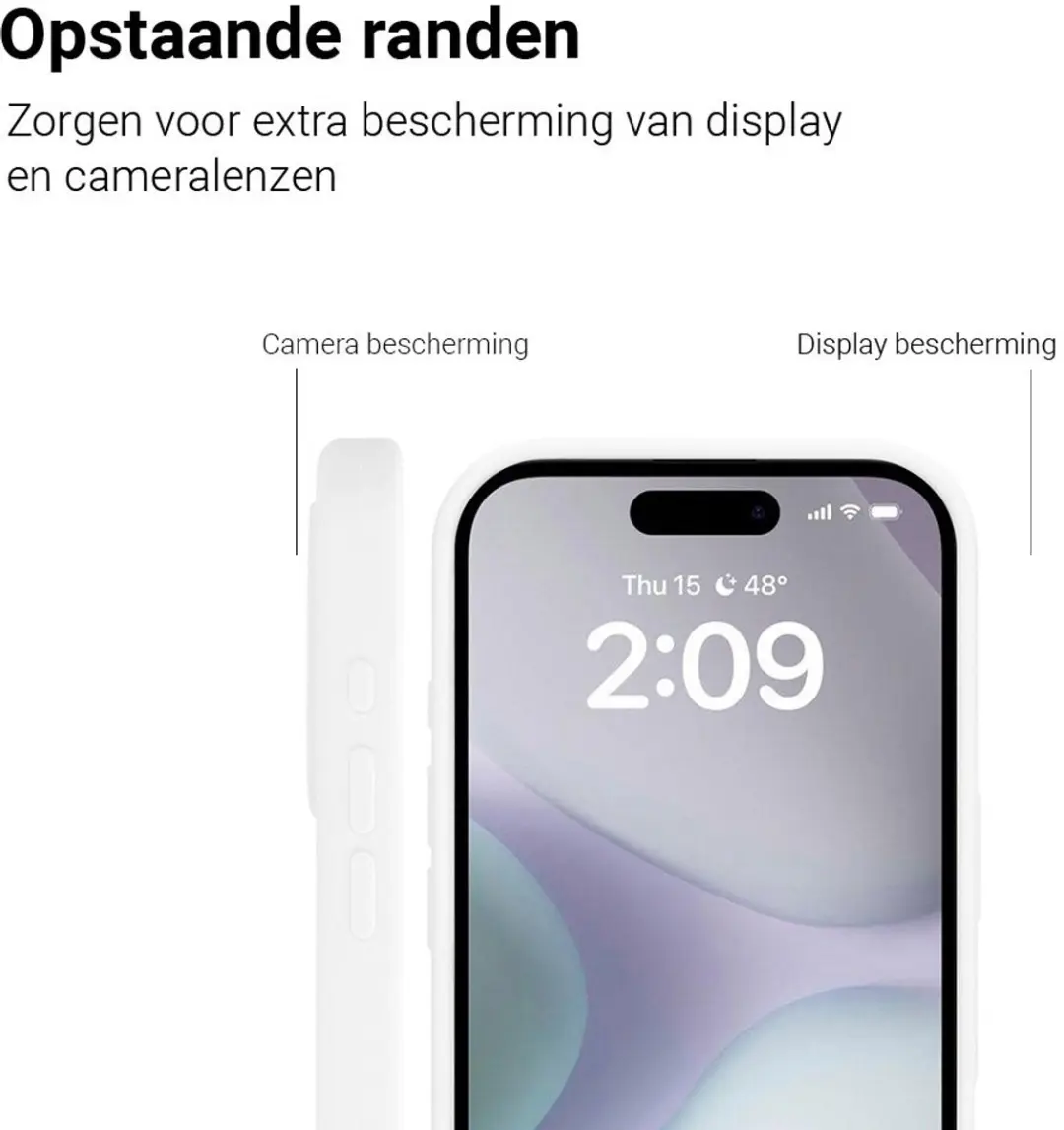 MobiQ Liquid Silicone Hoesje iPhone 16 Plus 46-00139 - Wit