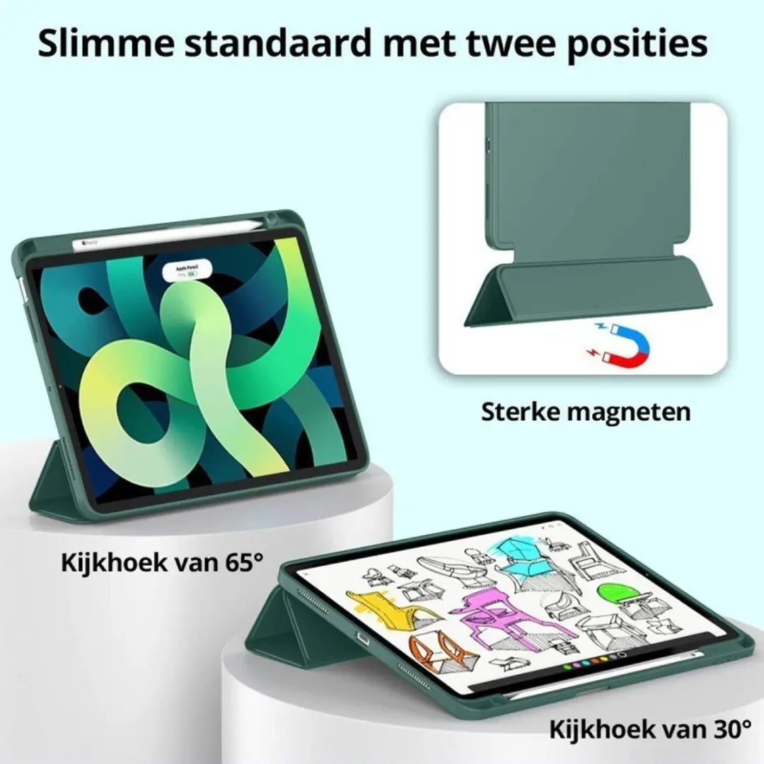 MobiQ Flexibele Trifold Hoes 46-01753 - iPad Air 11 (2026) - Donkergroen