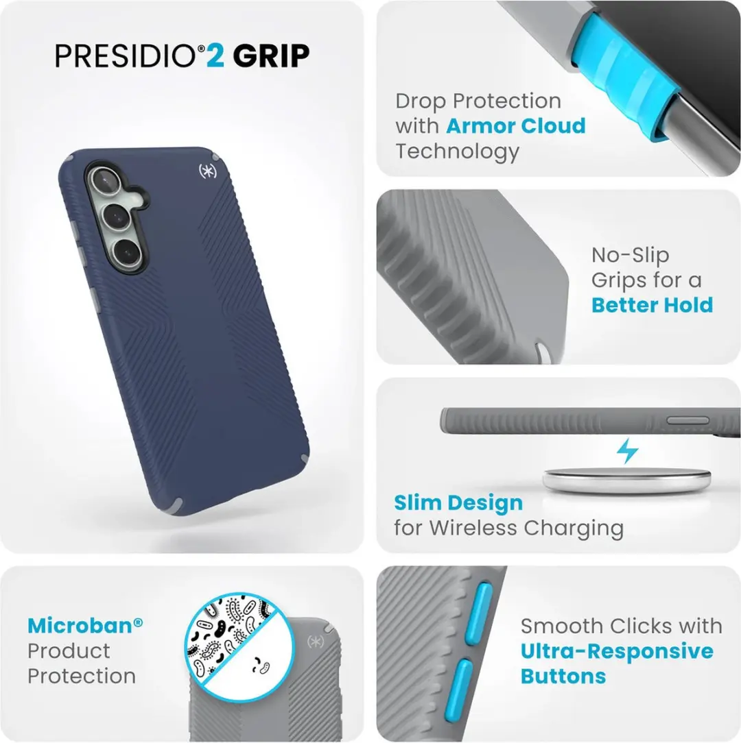 Speck Presidio2 Grip 150589-3206 Hoesje - Samsung Galaxy S23 FE - Blauw