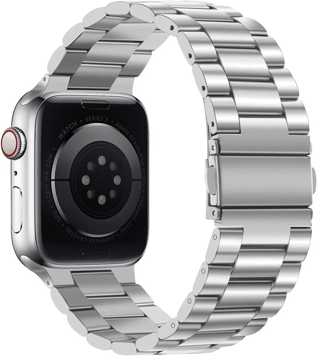 MobiQ Luxe Metalen Bandje Apple Watch 38mm - Zilver