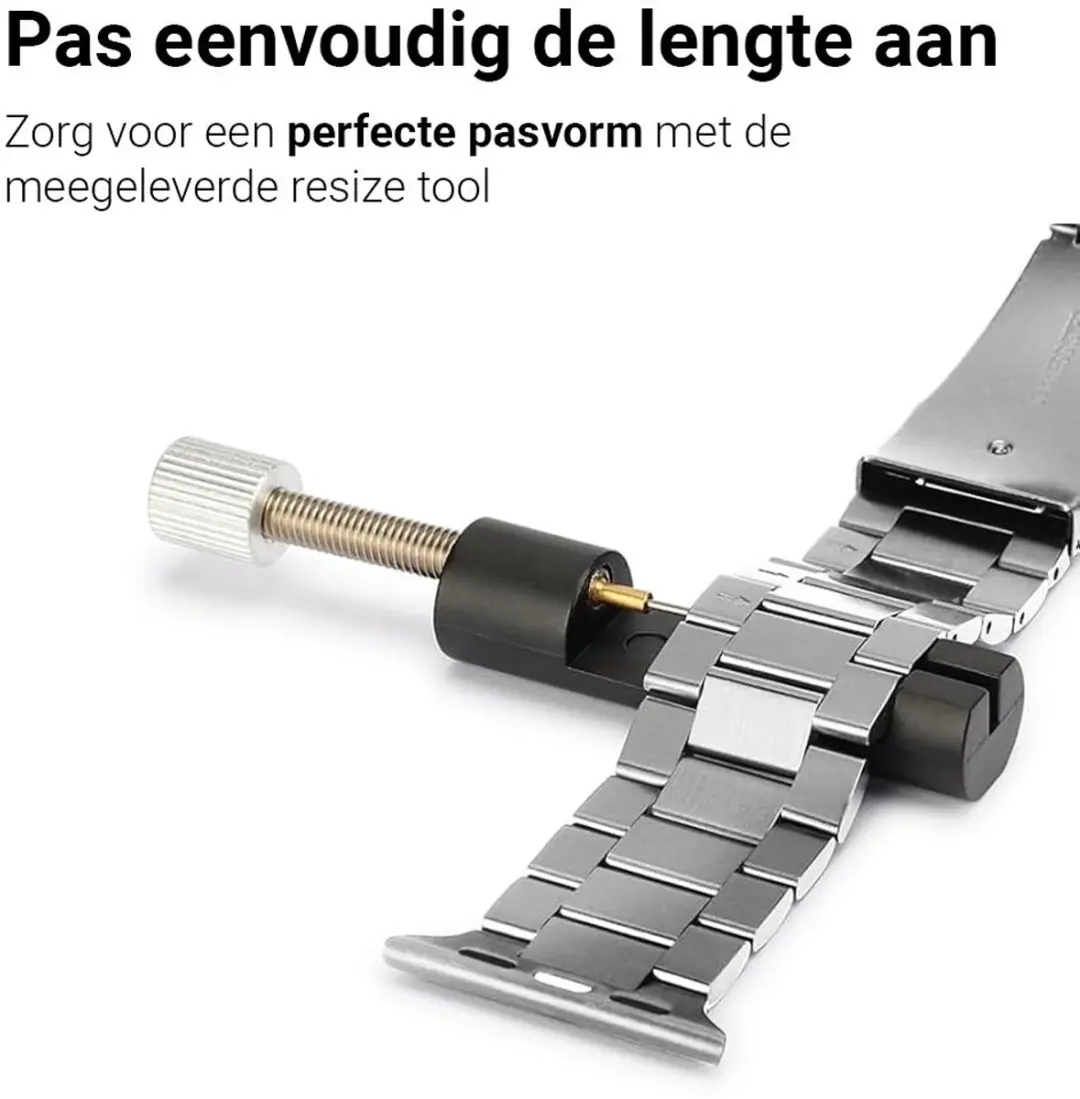 MobiQ Luxe Metalen Bandje Apple Watch 38mm - Zilver