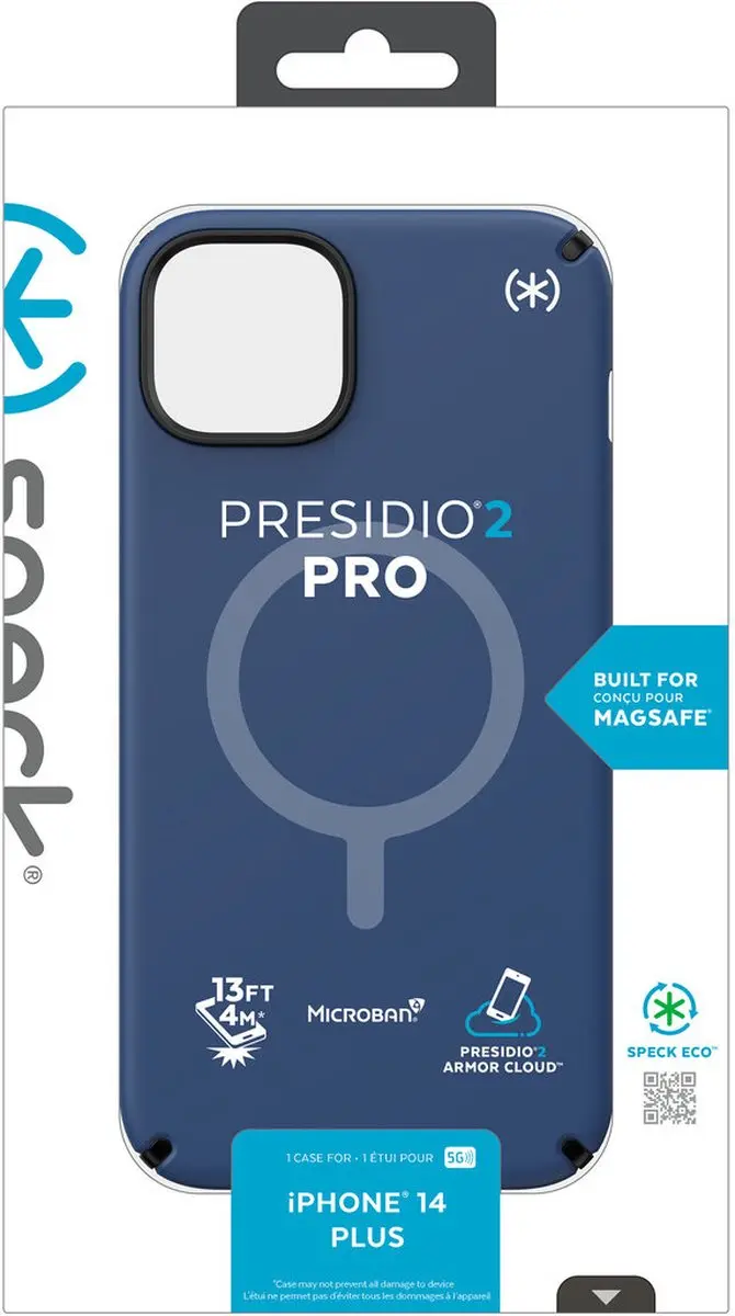 Speck Presidio2 Pro 150115-9974 Hoesje - iPhone 15/14 Plus - Blauw - MagSafe