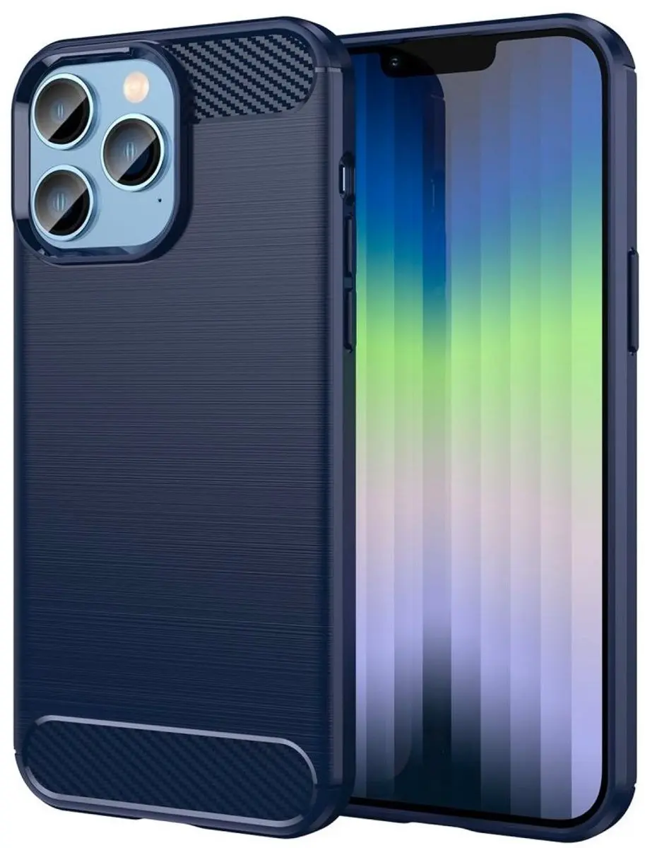 MobiQ Carbon Look Hoesje iPhone 14 Pro Max - Blauw - MPN 13-02173