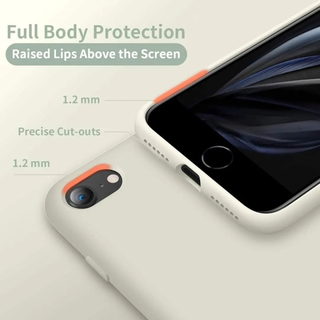 MobiQ Liquid Silicone Hoesje iPhone 8/7/SE - lichtgrijs