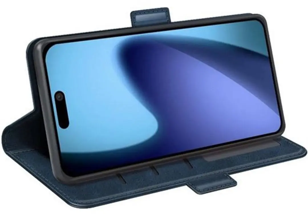 MobiQ PU Lederen Wallet Hoesje iPhone 17 Air - blauw - 46-01285