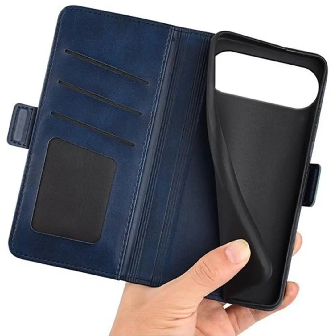 MobiQ PU Lederen Wallet Hoesje iPhone 17 Air - blauw - 46-01285