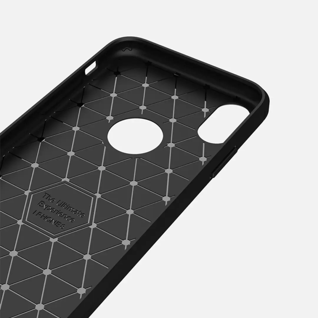 MobiQ Carbon Look Hoesje iPhone X/XS - Blauw - mobiq-1542
