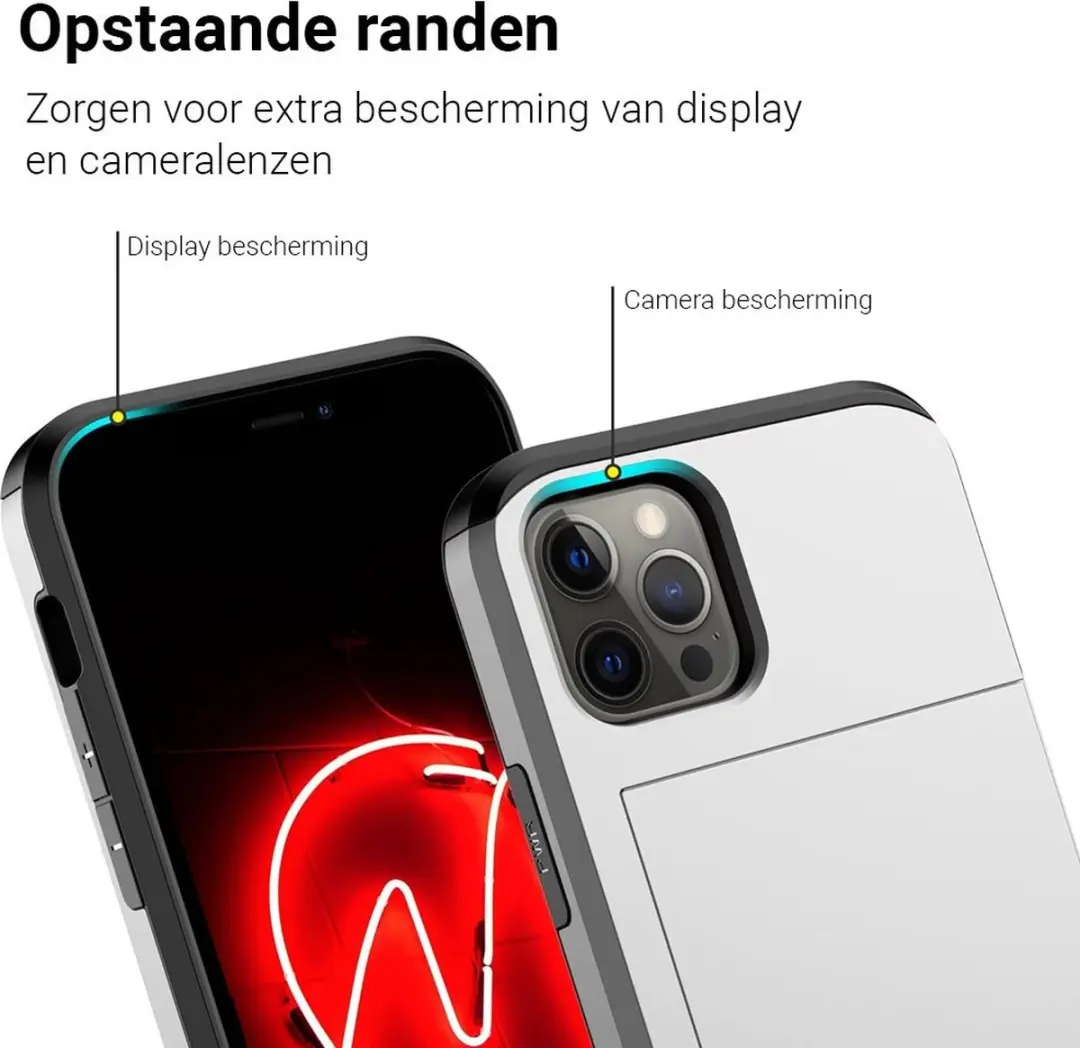 MobiQ iPhone 13 Pro Pashoesje - 2 Pasjes - Grijs