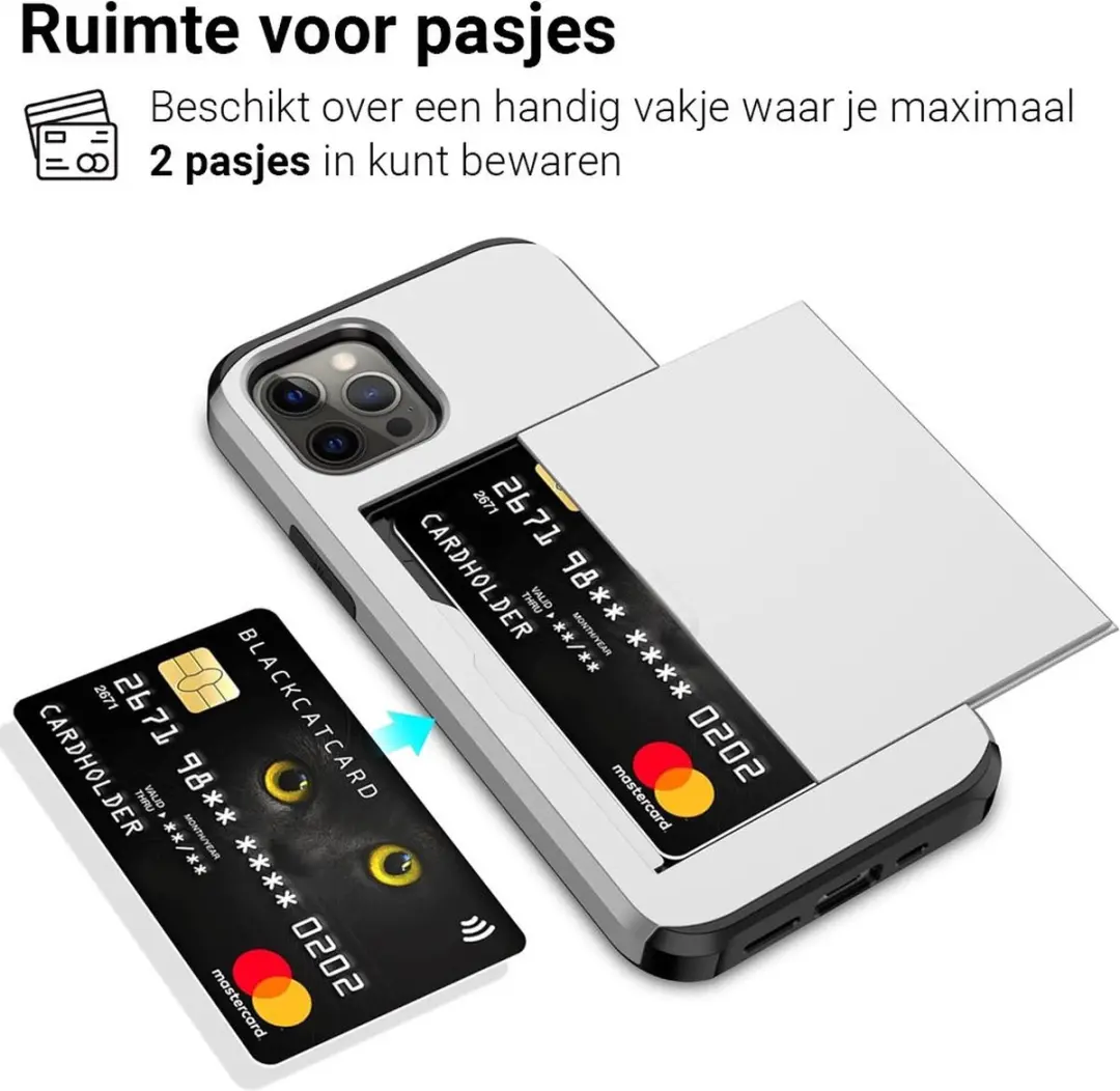 MobiQ iPhone 13 Pro Pashoesje - 2 Pasjes - Grijs