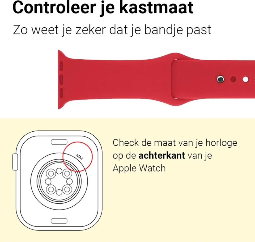 MobiQ Siliconen Bandje Apple Watch 42mm - Wit