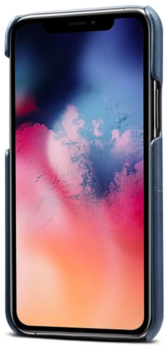 MobiQ Leather Wallet Hoesje iPhone 11 Pro Max - 2 Pasjes - Blauw