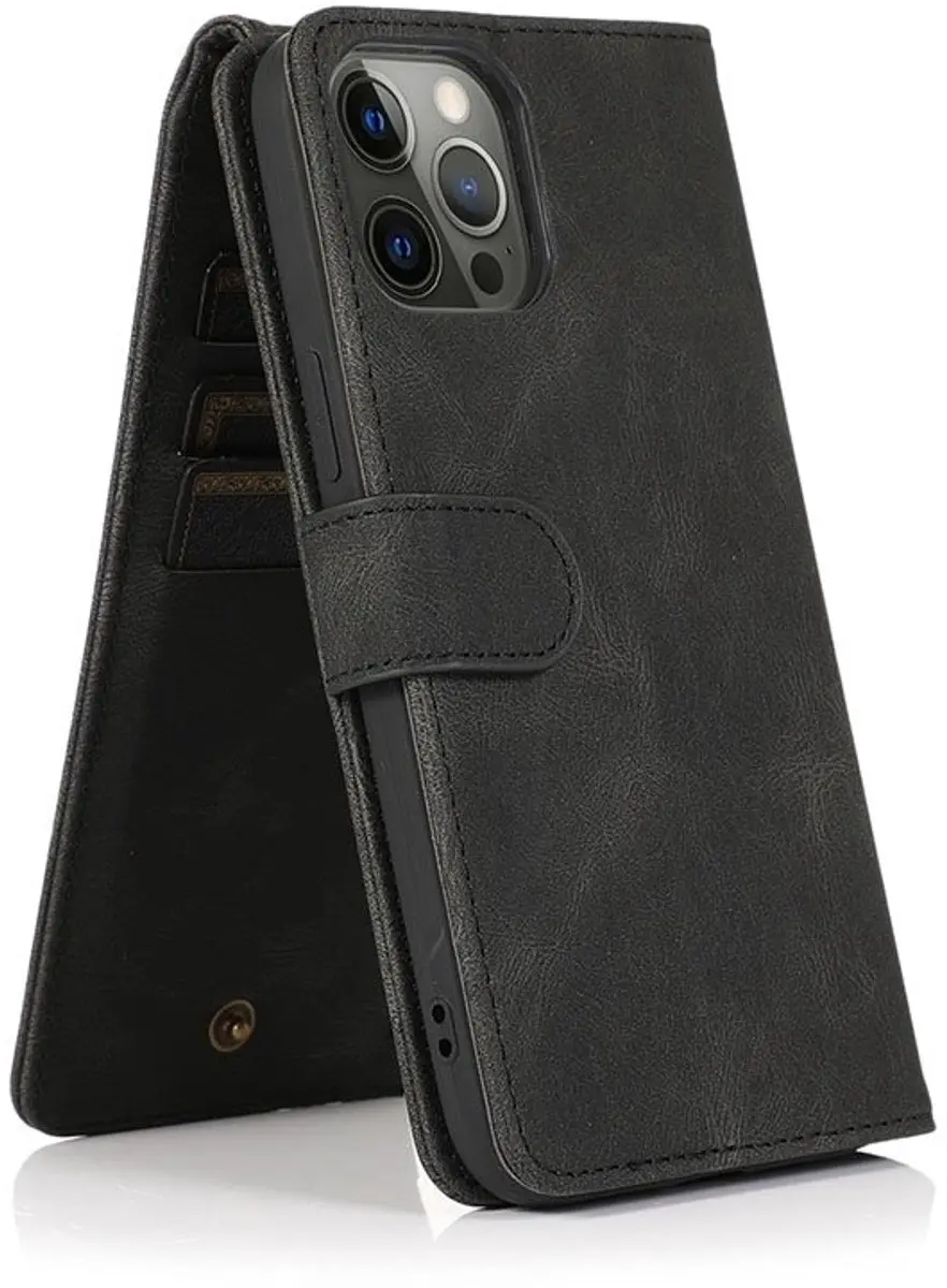 MobiQ 46-00332 Wallet Hoesje iPhone 16 Pro - Zwart