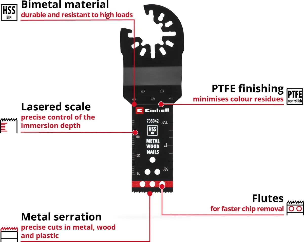 Einhell 708042 Tauchsägeblad Bimetaal 22mm - 1 Stuk