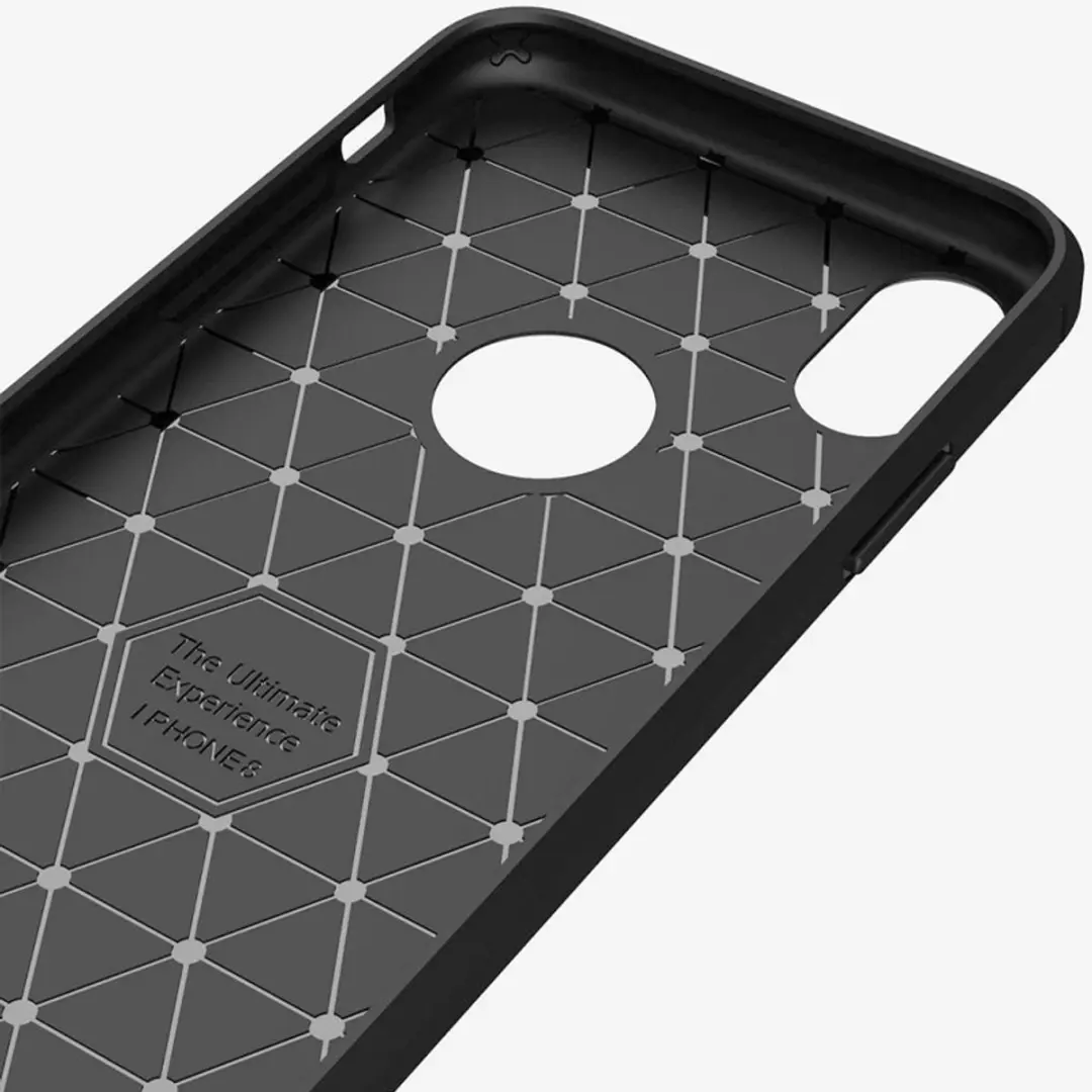 MobiQ Carbon Look Hoesje iPhone XS Max - mobiq-15125 - Zwart