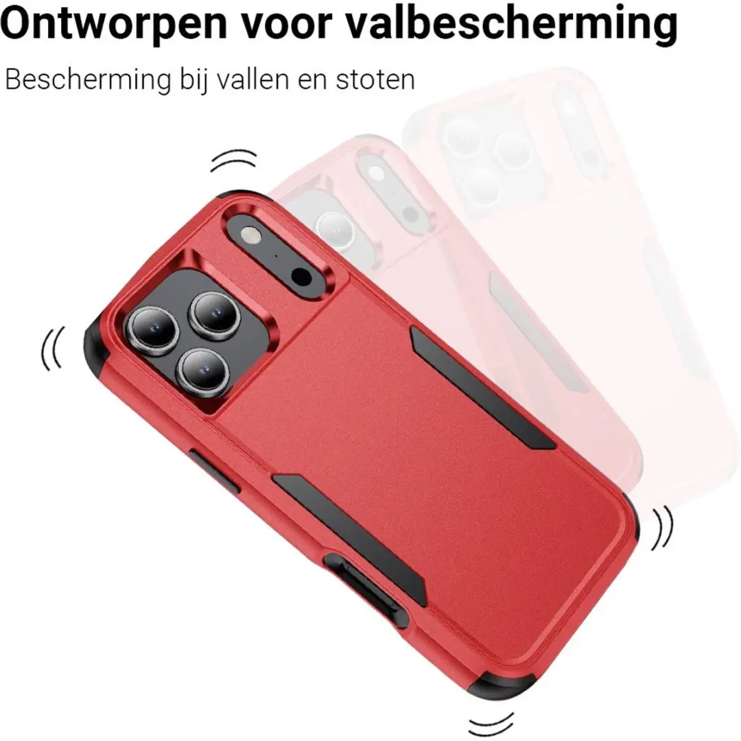 MobiQ Layered Armor Hoesje 46-01396 - iPhone 17 Pro - Rood