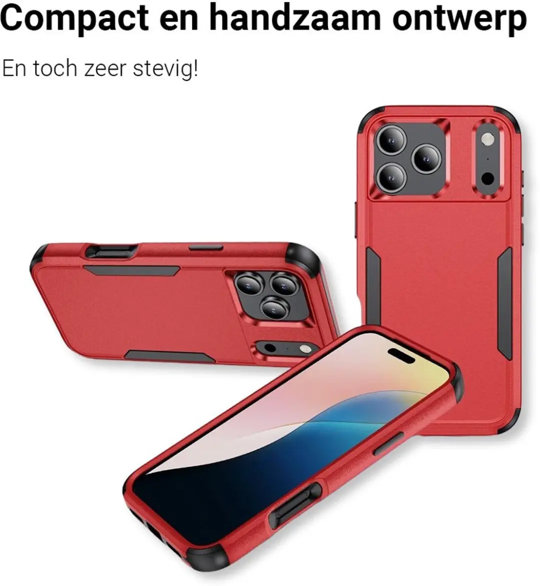 MobiQ Layered Armor Hoesje 46-01396 - iPhone 17 Pro - Rood