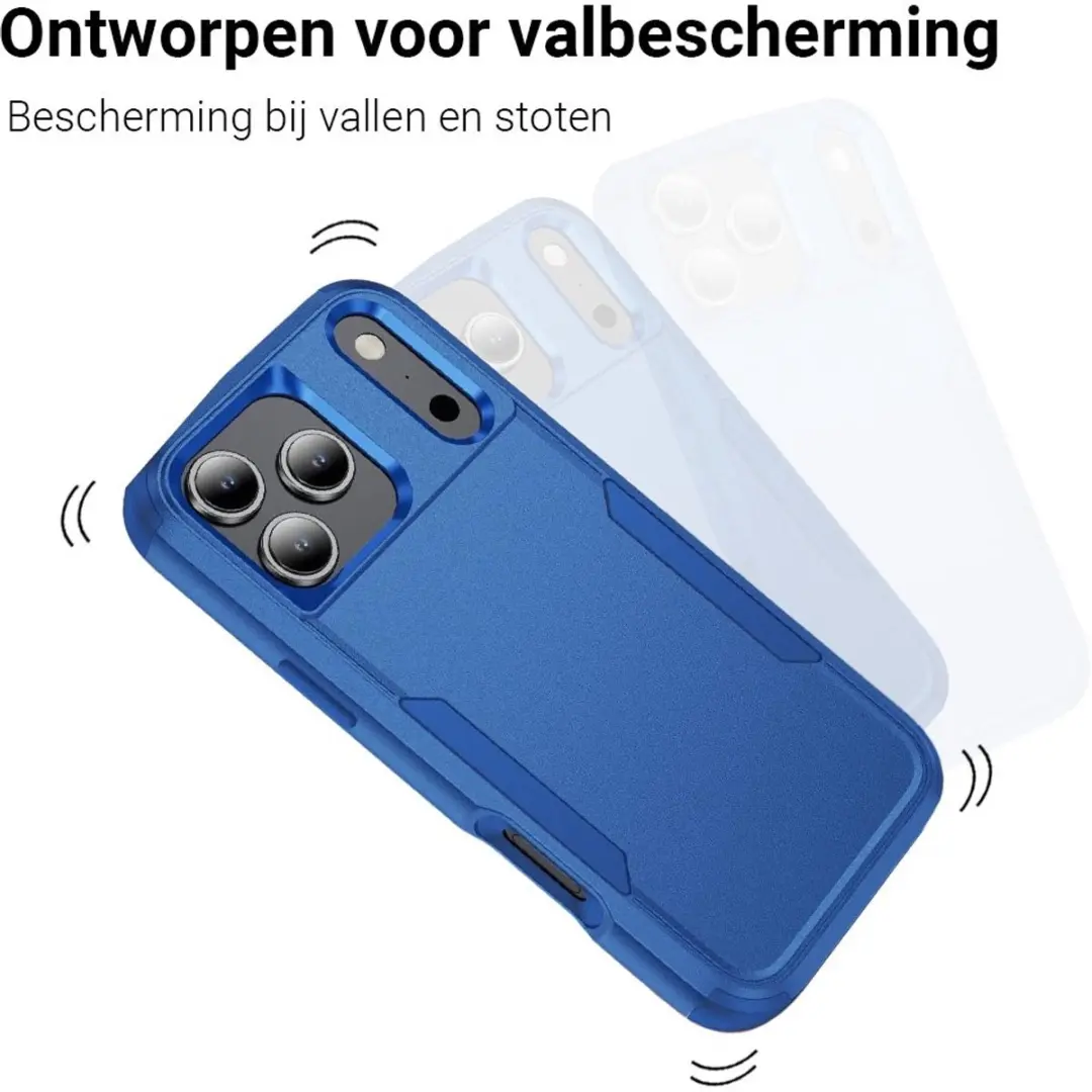 MobiQ Layered Armor Hoesje 46-01488 - iPhone 17 Pro Max - Blauw