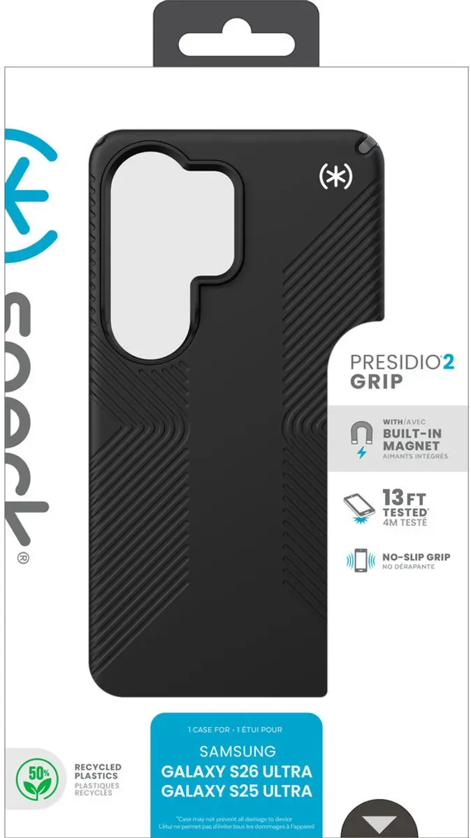 Speck Presidio2 Grip 151062-3205 Hoesje - Samsung Galaxy S26 Ultra - Zwart