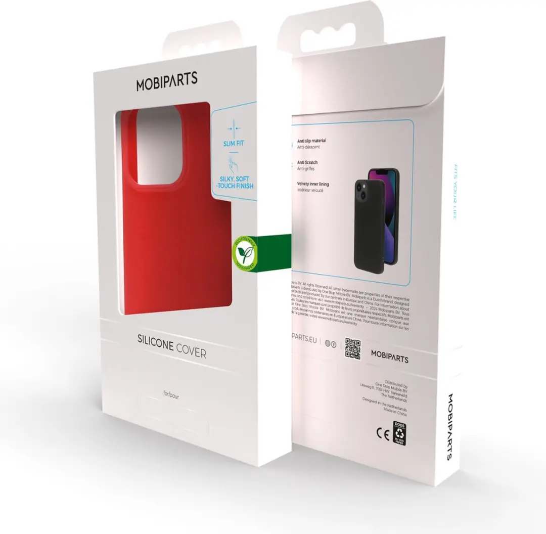 Mobiparts MP-5001194 Silicone Hoesje - Rood - 2x Glas Screenprotector