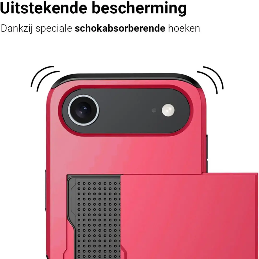 MobiQ Hybrid Card iPhone 17 Air Hoesje - Rood - MPN 46-01125