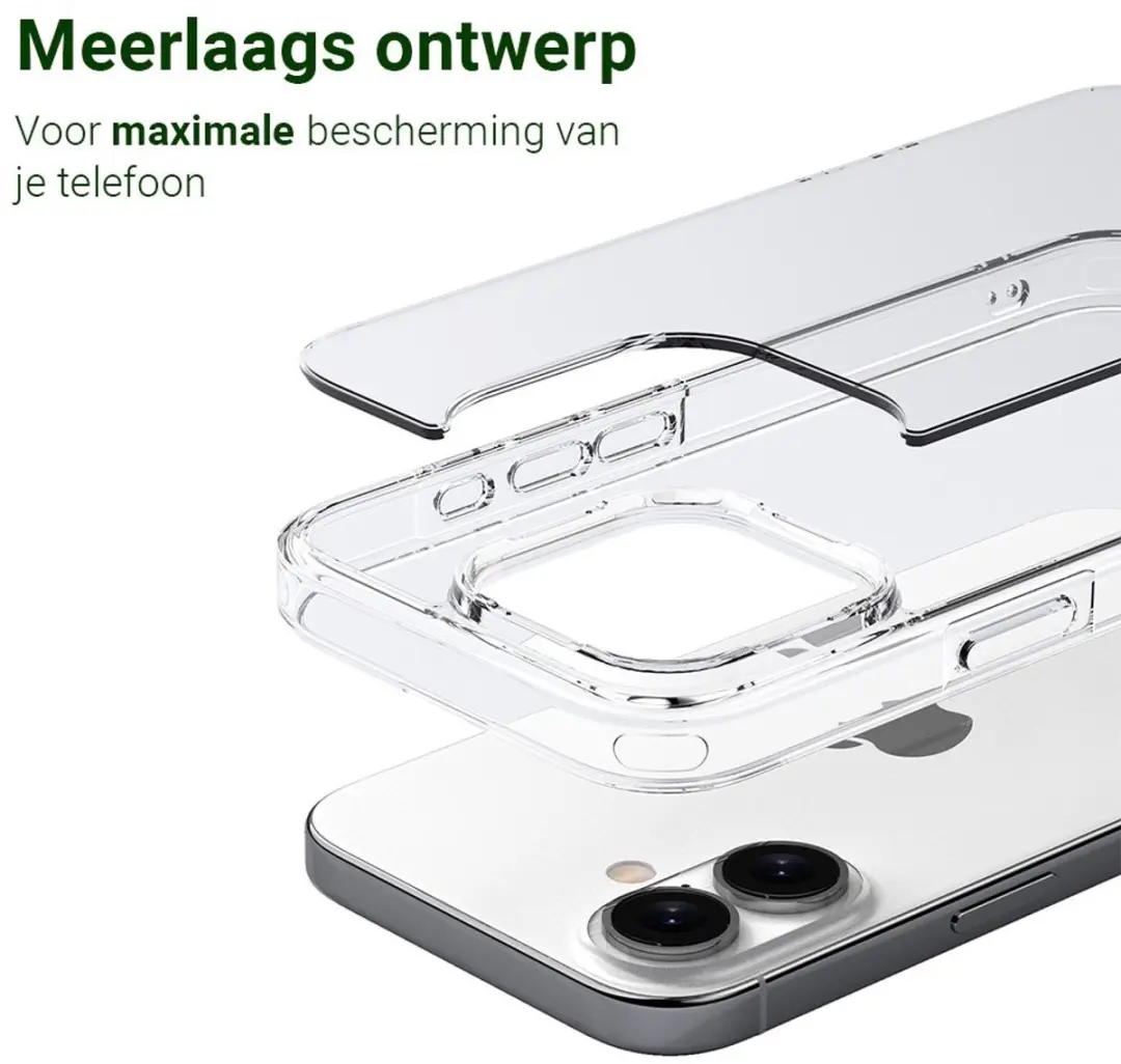 MobiQ Transparant Schokbestendig Hoesje iPhone 16 Plus - Smoke