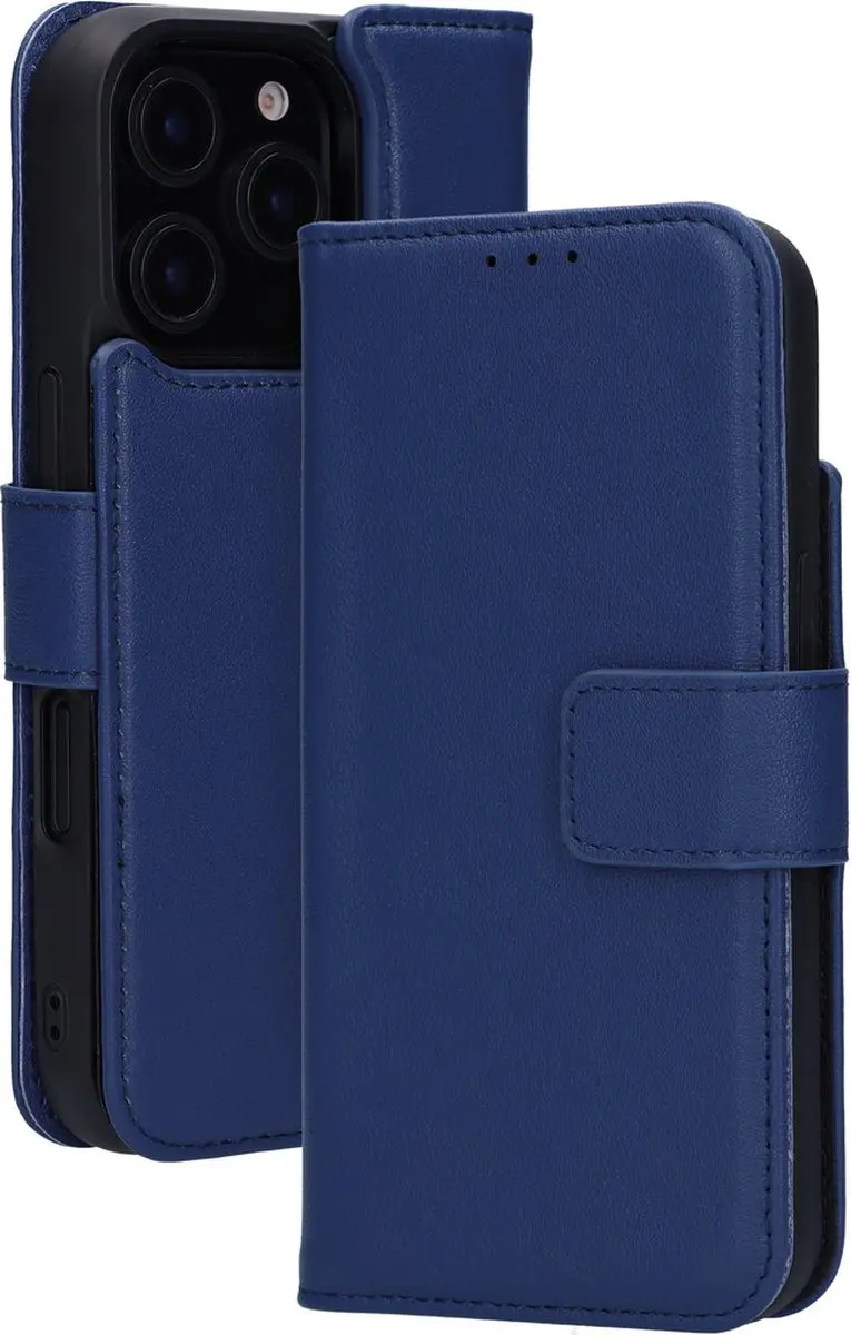 Mobiparts MP-128817 Hoesje iPhone 16 Pro - Blauw Leder - 3 Pasjes