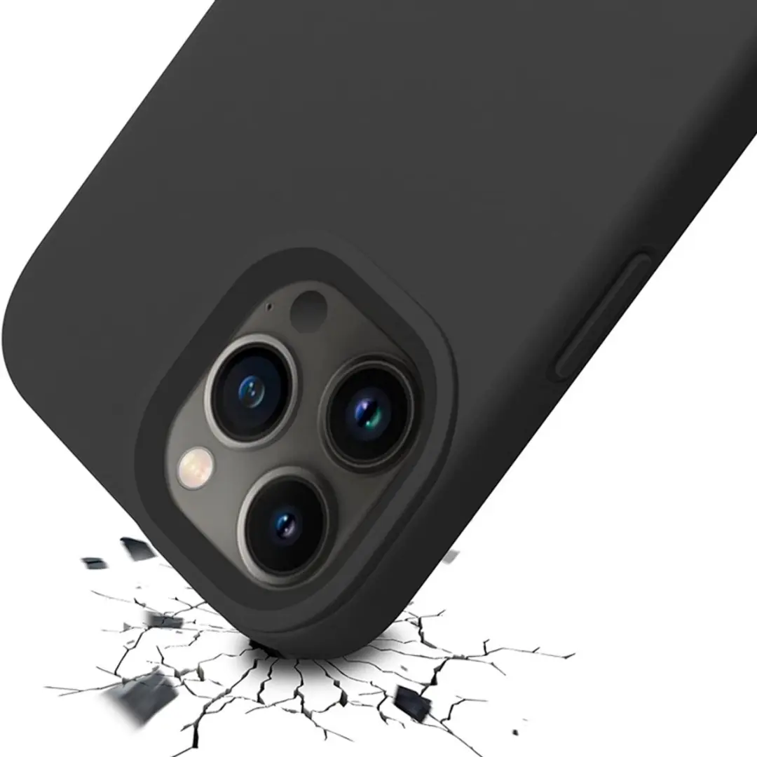 MobiQ Liquid Silicone Hoesje iPhone 14 Pro - Zwart