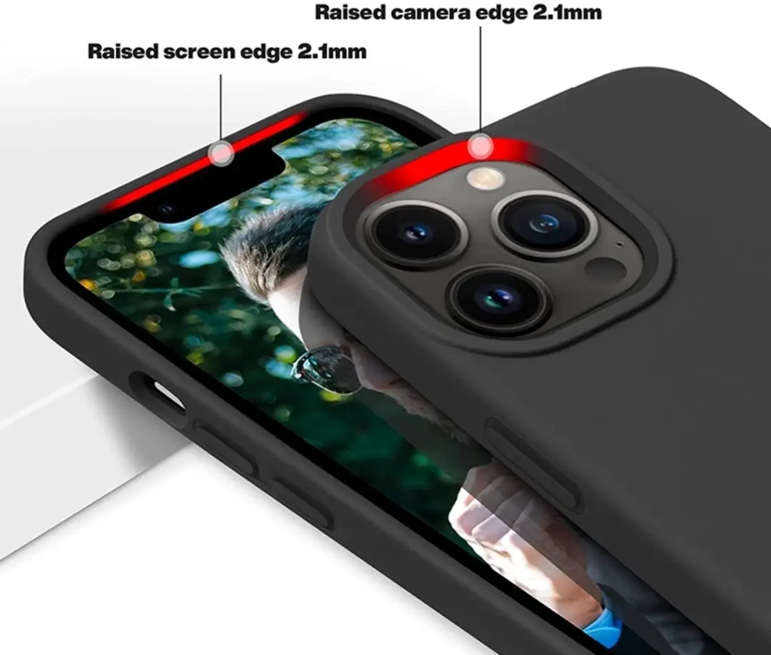 MobiQ Liquid Silicone Hoesje iPhone 14 Pro - Zwart