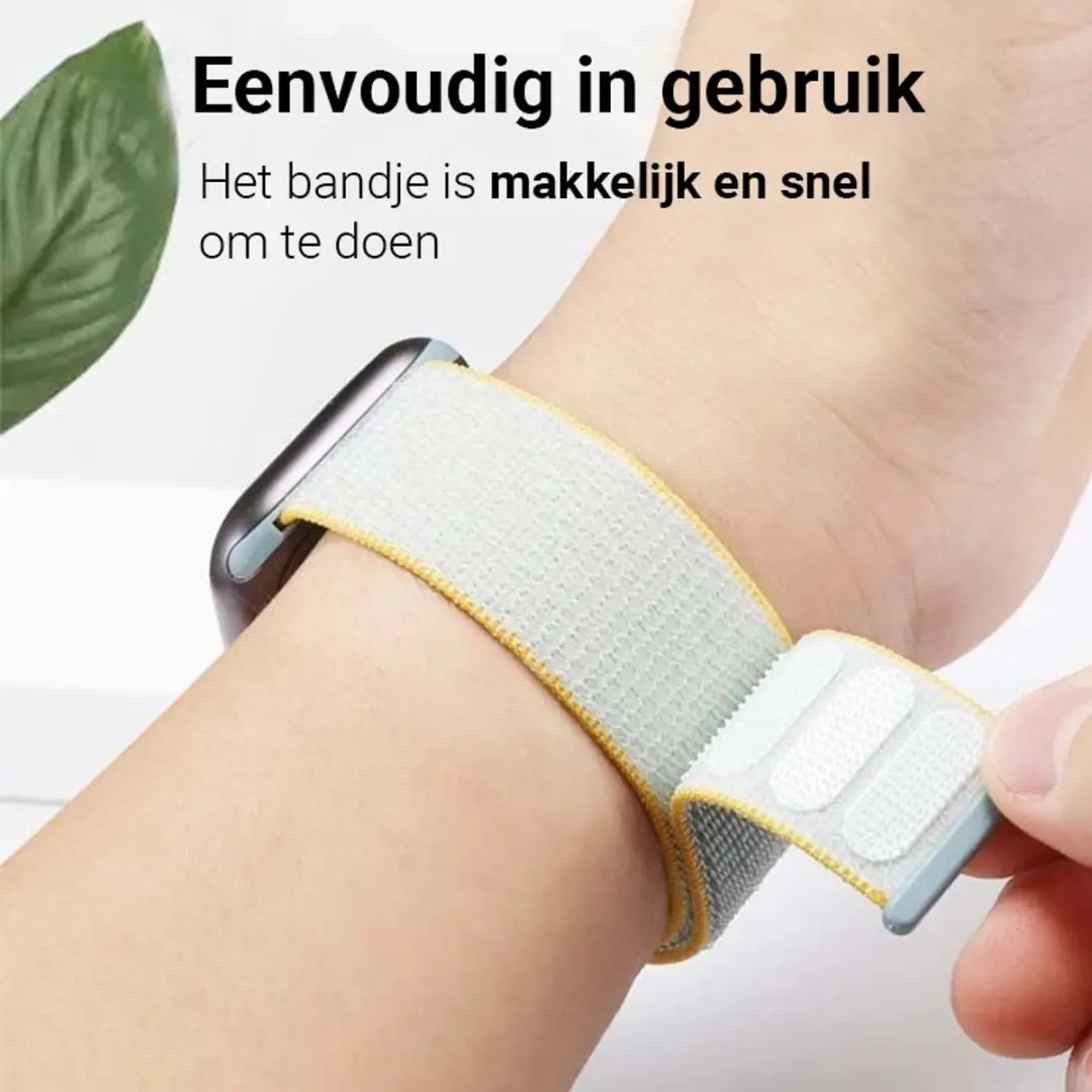 MobiQ Nylon Strap Bandje Apple Watch 46mm - Regenboog