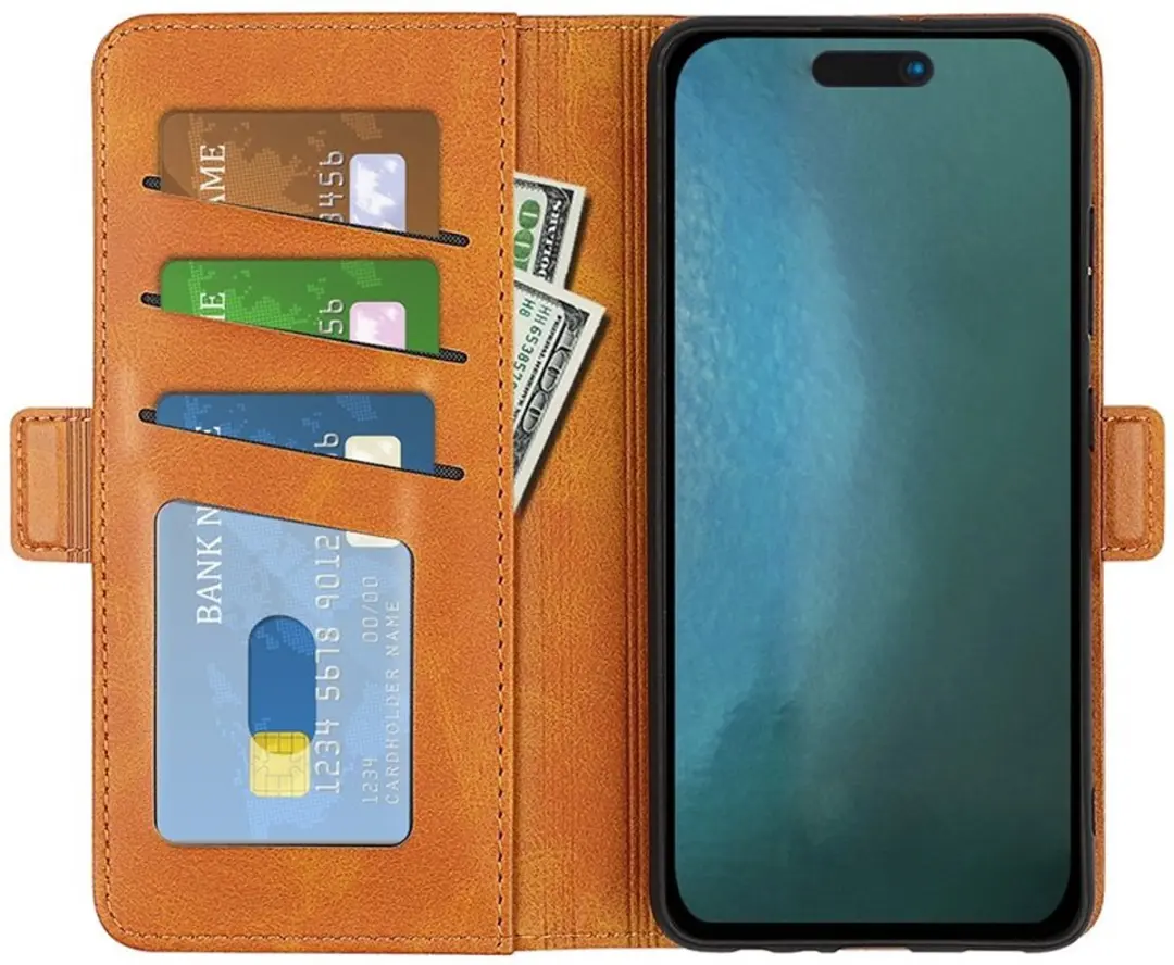 MobiQ PU Lederen Wallet Case iPhone 16 Pro Max