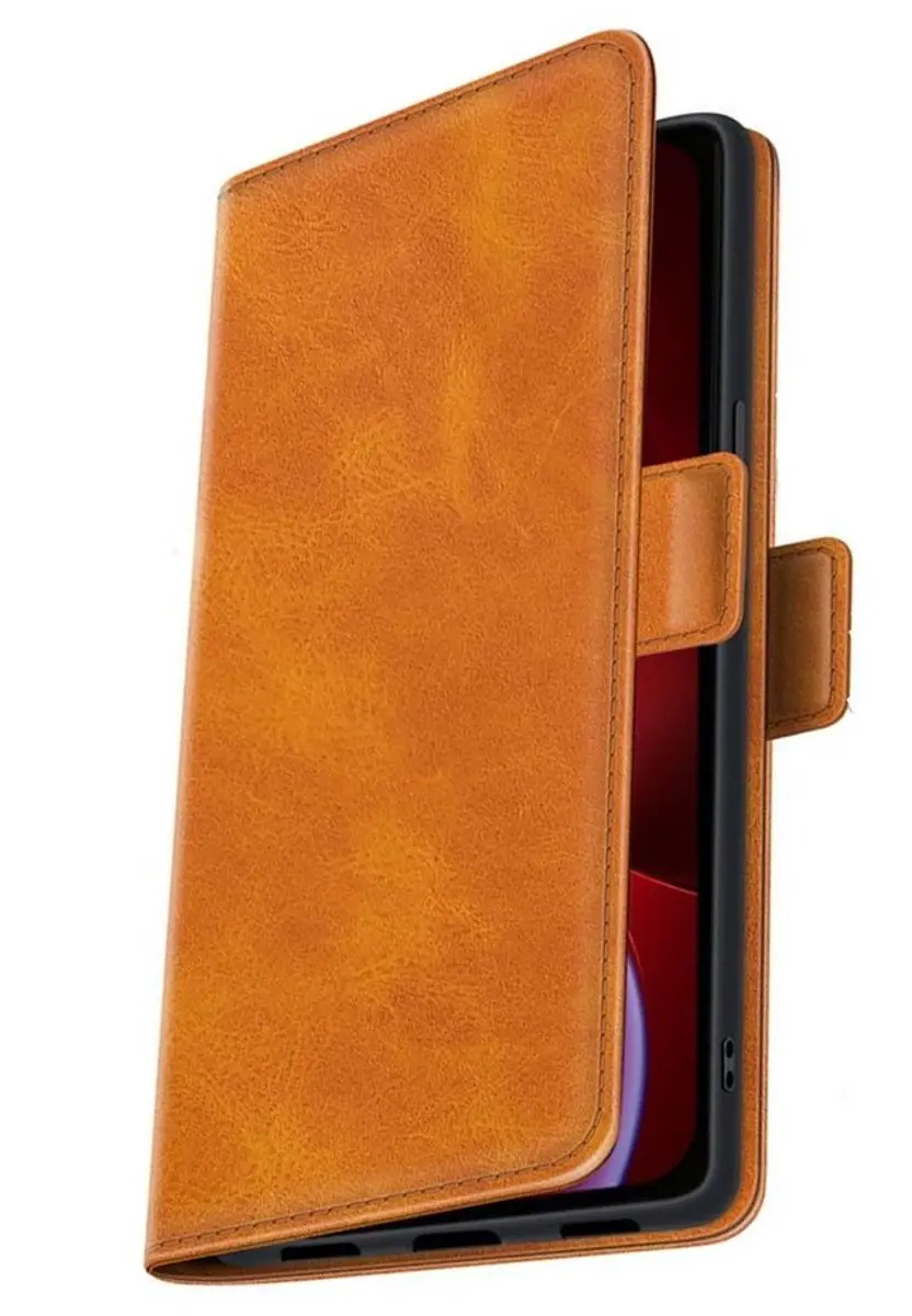 MobiQ PU Lederen Wallet Case iPhone 16 Pro Max - lichtbruin - 46-00427