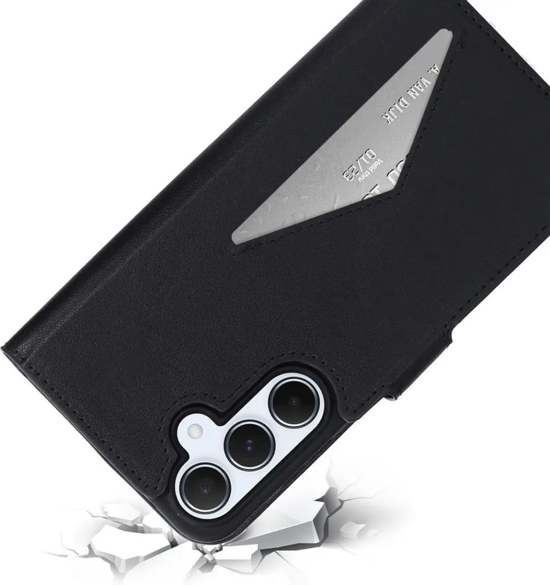 Mobiparts MP-125930 Hoesje Samsung Galaxy A55 - Wallet - Eco Leer - Zwart