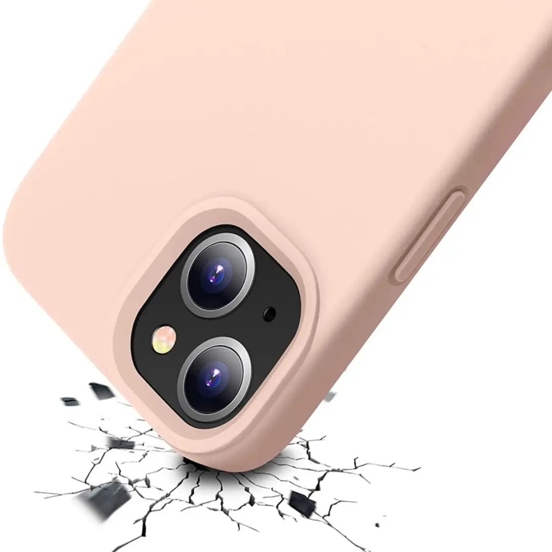MobiQ iPhone 13 Siliconen Hoesje - Lichtroze - 13-01555