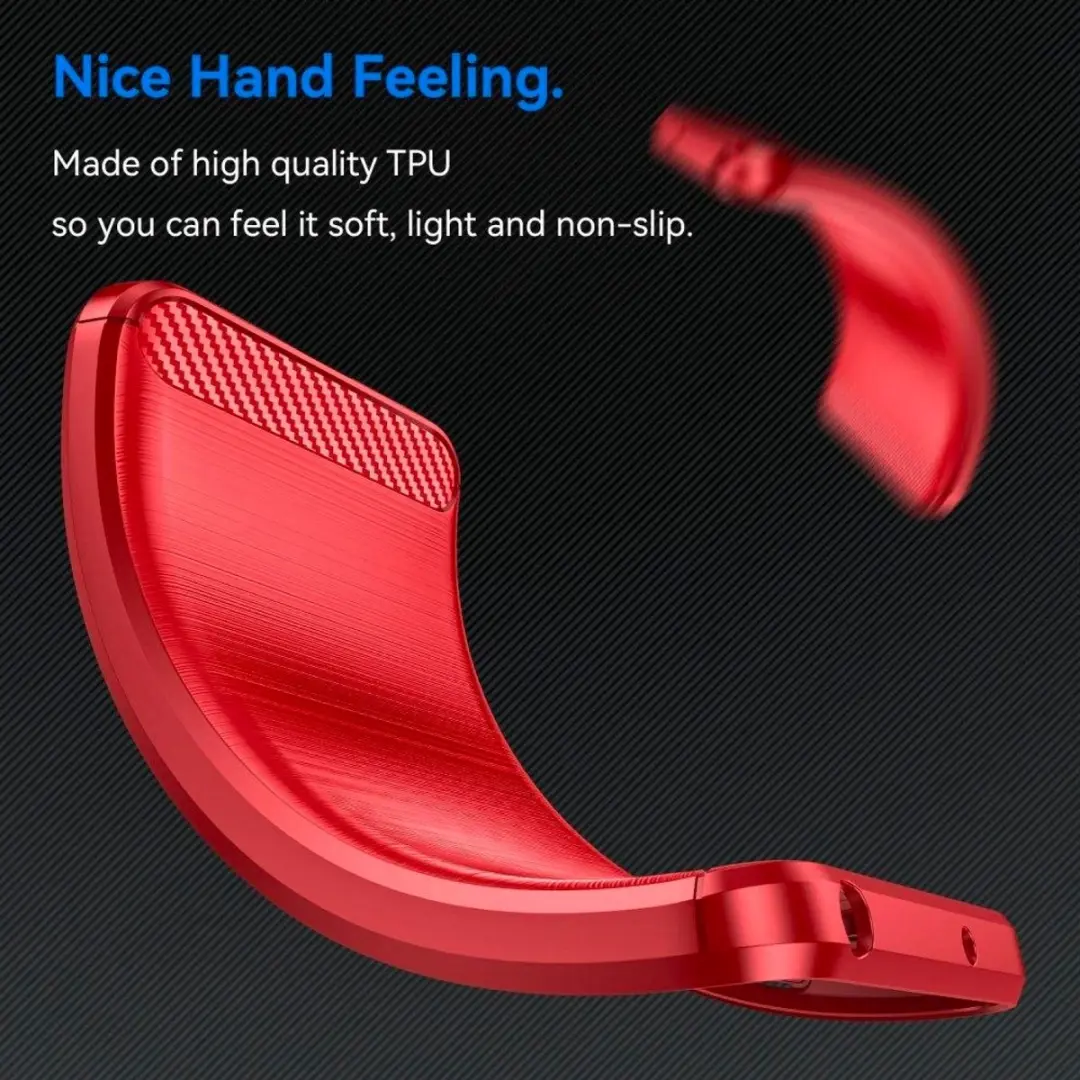 MobiQ Carbon Look Hoesje iPhone 14 Pro - Rood - 13-02034