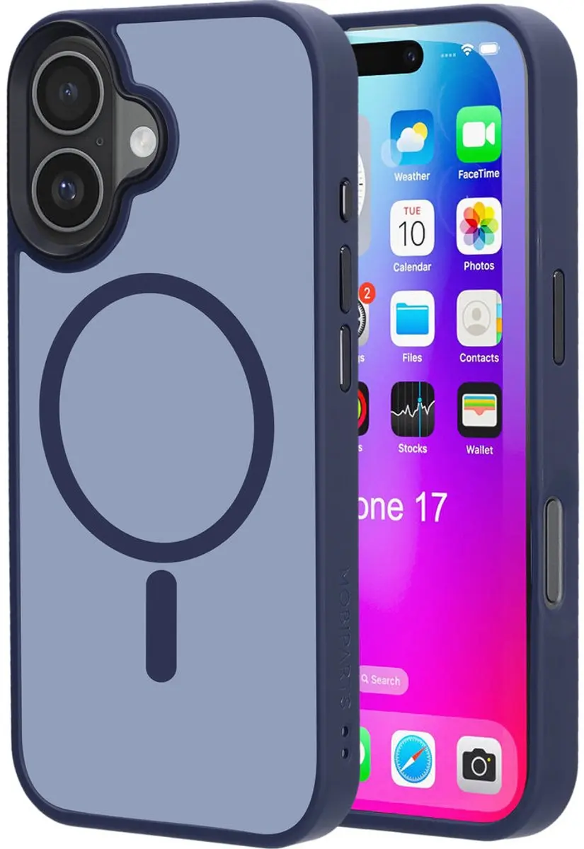 Mobiparts Hoesje iPhone 17 Hardcover MagSafe Blauw