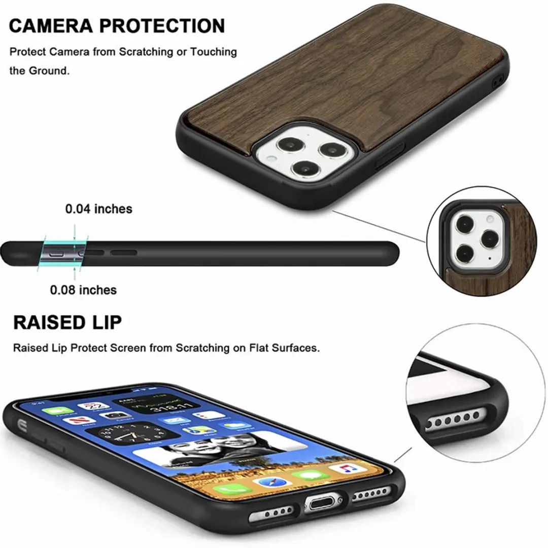 MobiQ Houten Hoesje iPhone 13 Pro Max - Walnoot - MPN 13-01068