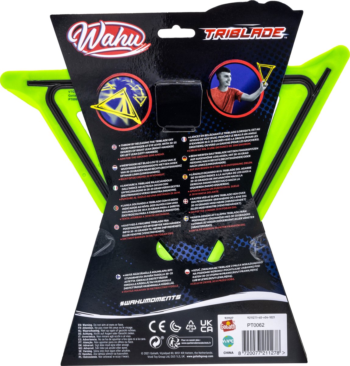 Wahu Triblade Boomerang - Vang- en werpspel - Groen