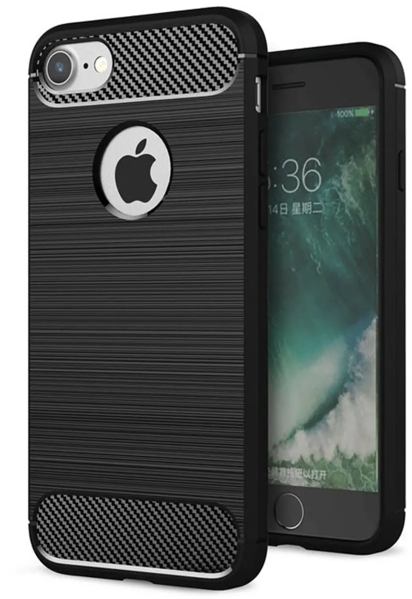 MobiQ Carbon Look Hoesje iPhone SE/8/7