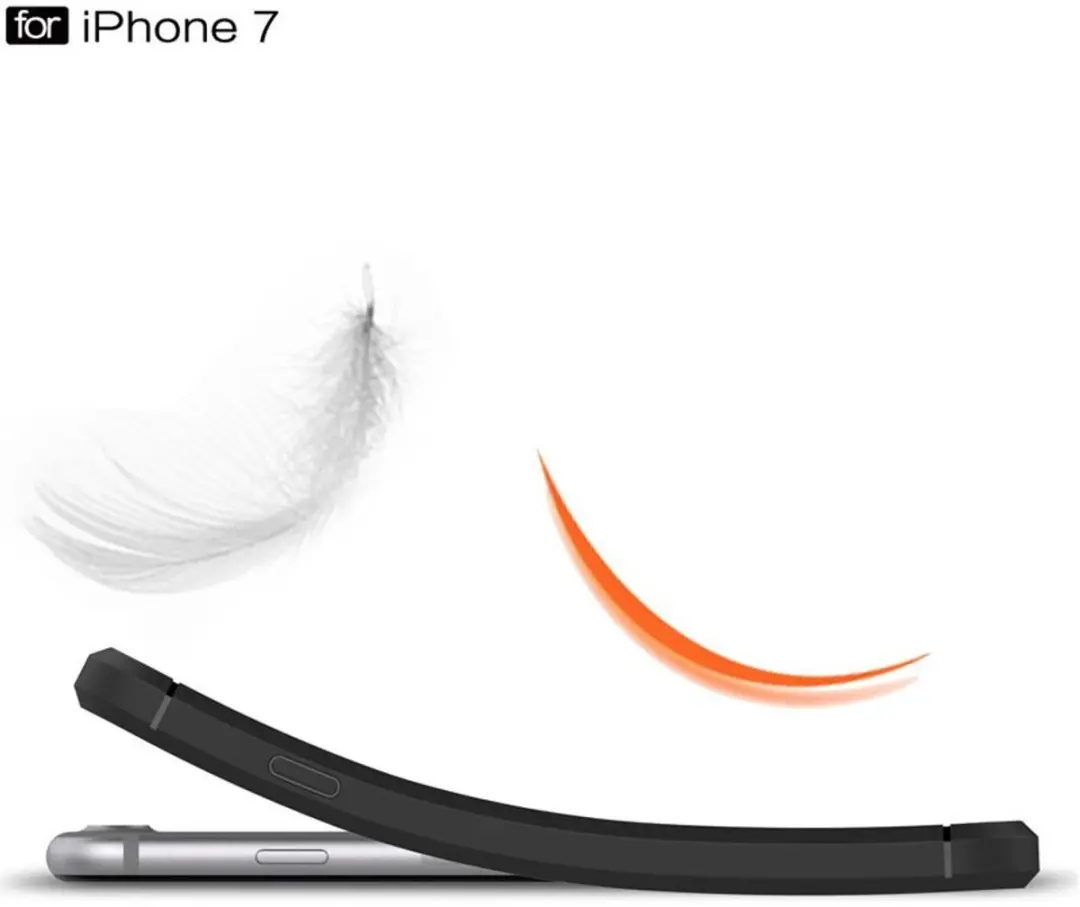 MobiQ Carbon Look Hoesje iPhone SE/8/7 - Zwart