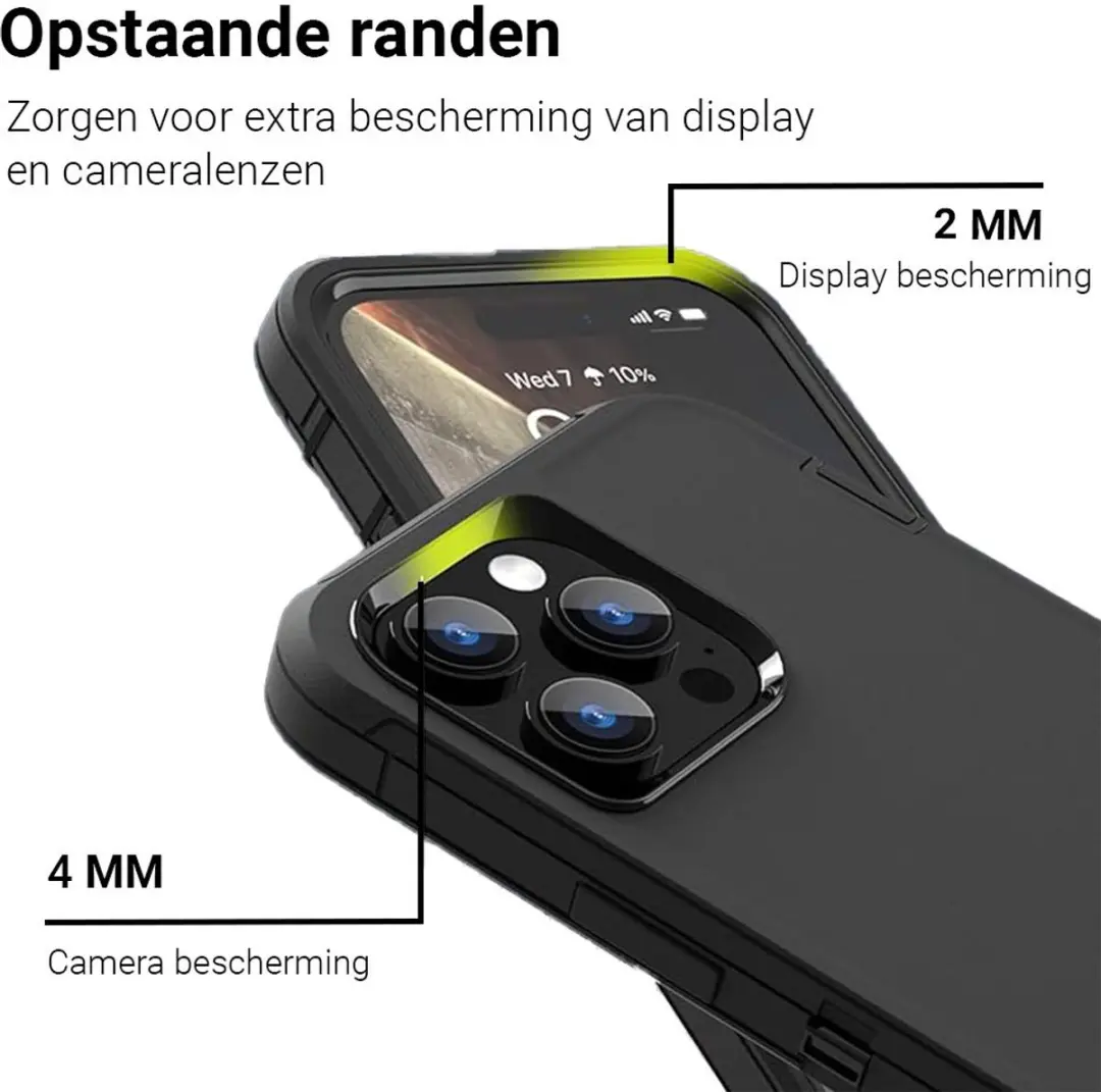 MobiQ 13-02979 Hoesje iPhone 15 Pro Max - Extra Stevig - Zwart