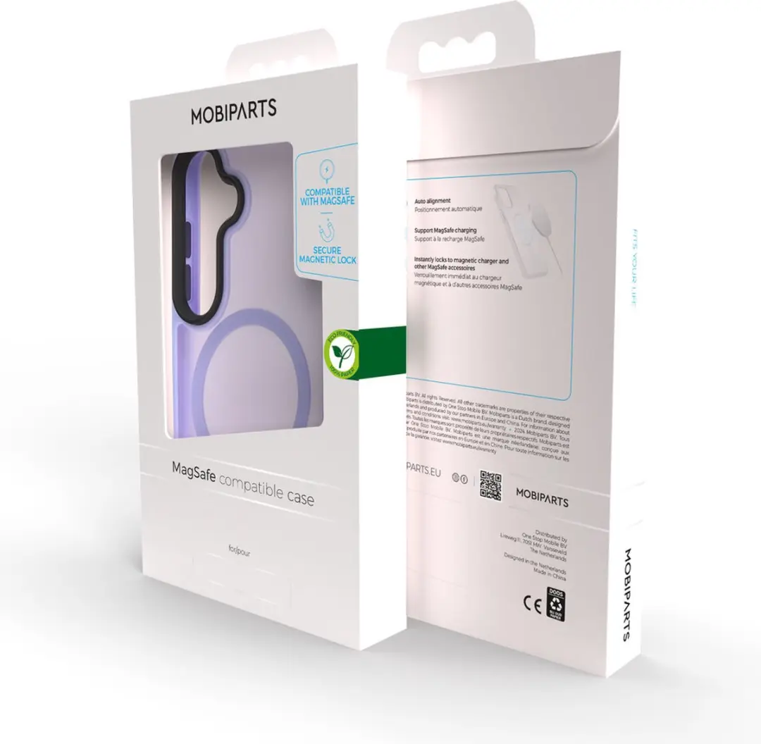 Mobiparts MP-5001706 Hardcover MagSafe Hoesje - Paars - met 2 Glas Screenprotectors