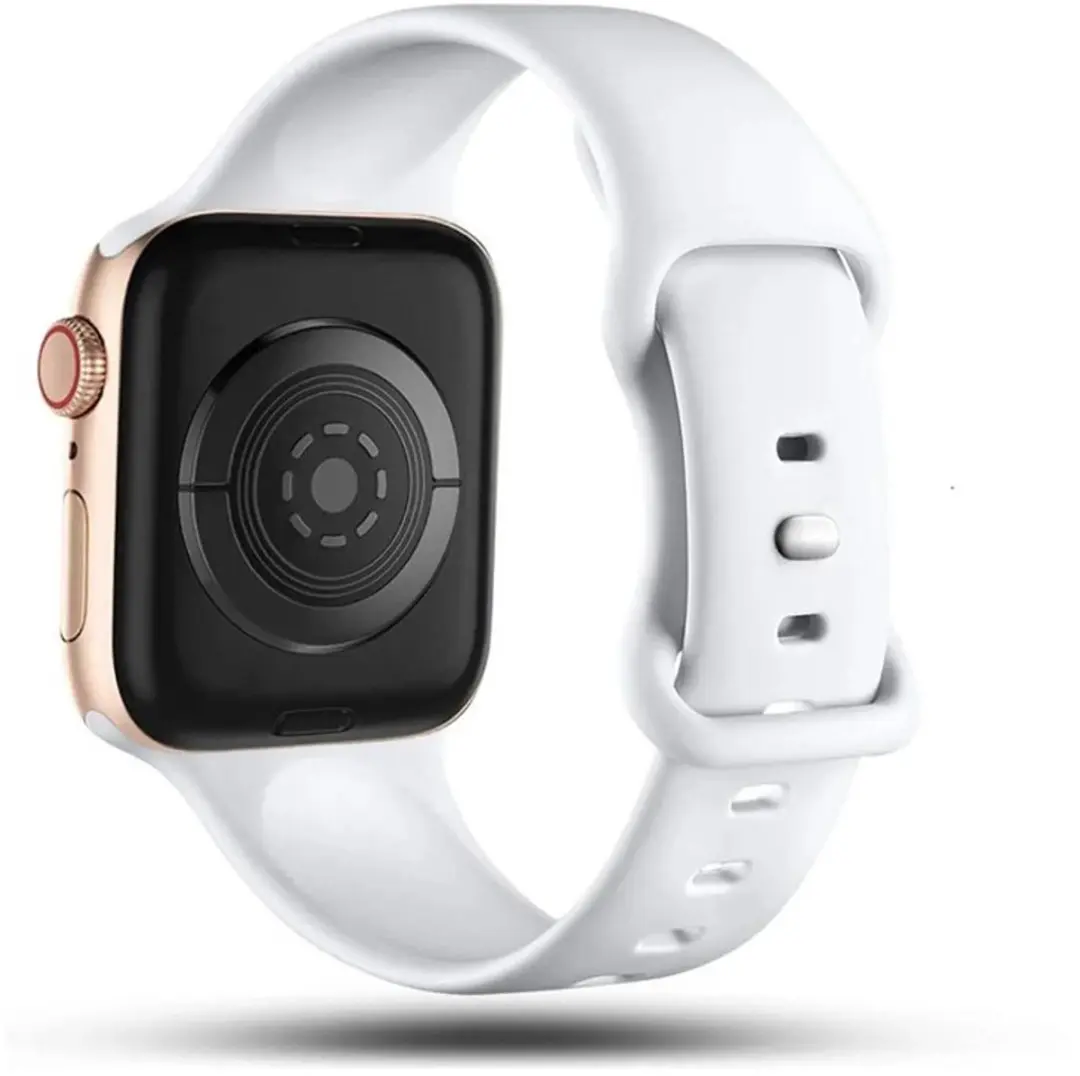 MobiQ Siliconen Bandje Apple Watch 41mm - Wit