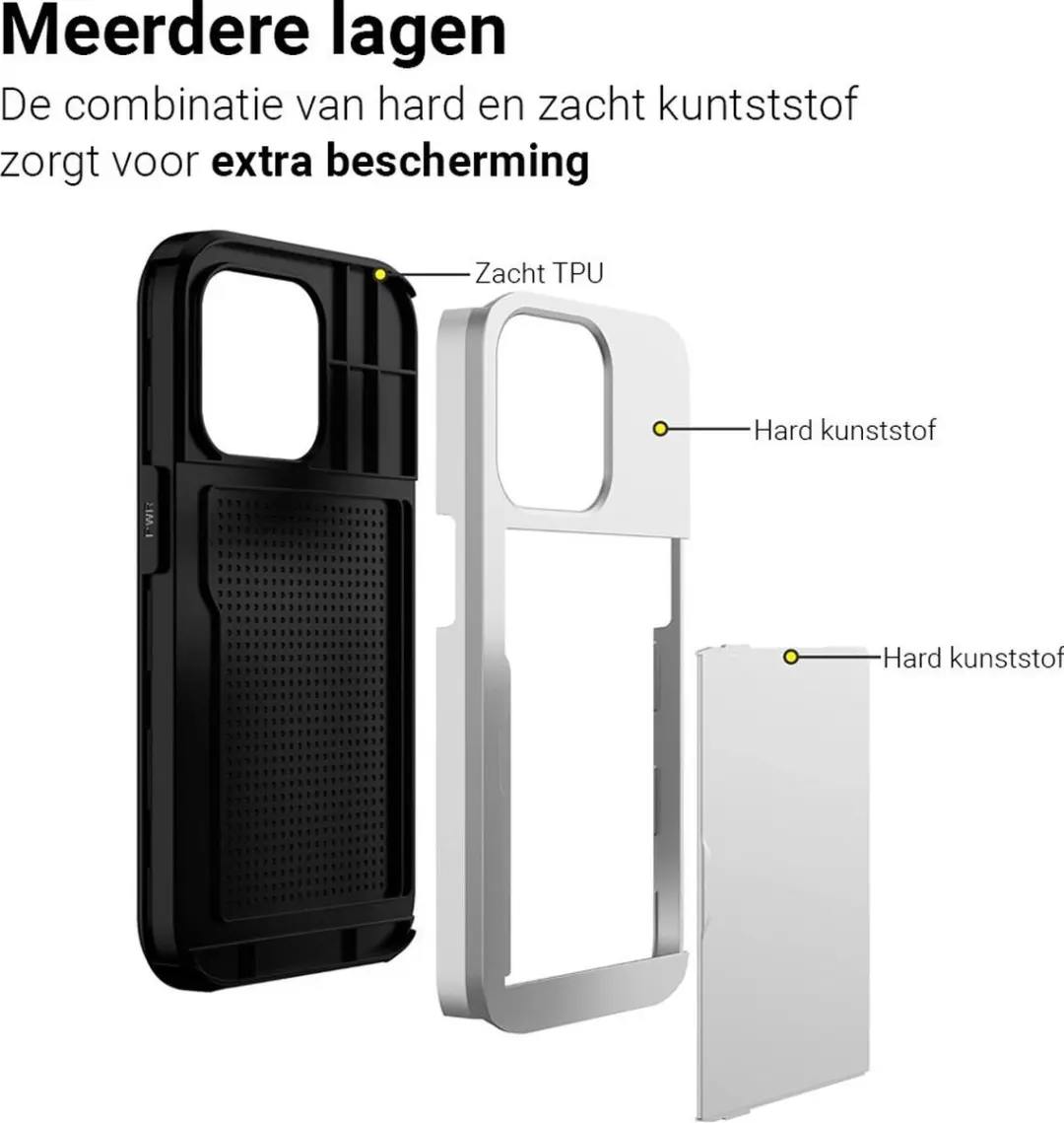 MobiQ Hoesje iPhone 14 Plus - 2 Pasjes - Wit