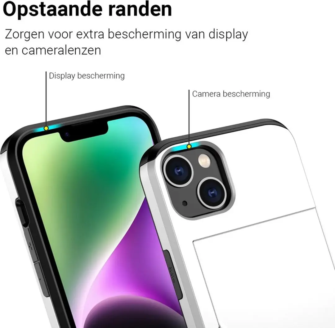MobiQ Hoesje iPhone 14 Plus - 2 Pasjes - Wit