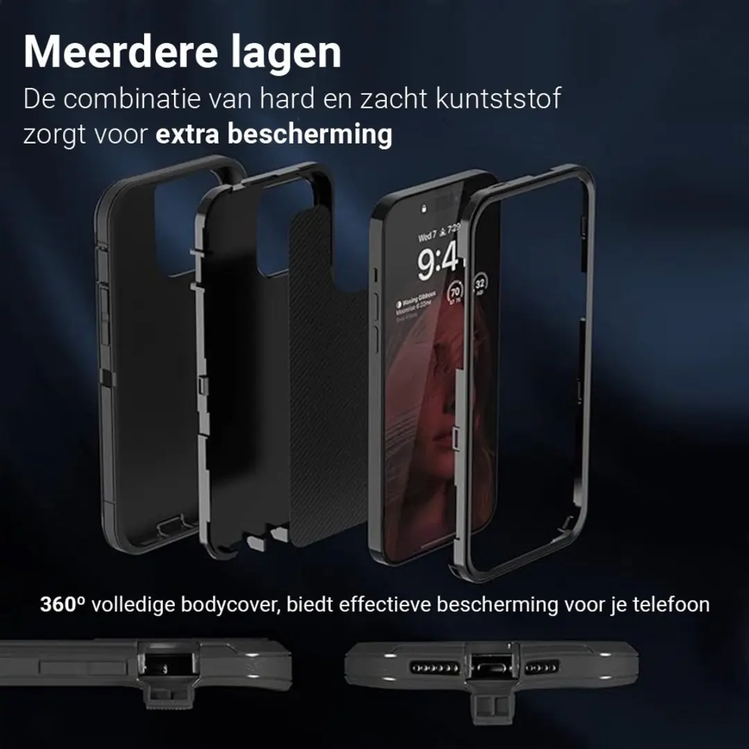 MobiQ 13-01692 Extreme Armor Hoesje iPhone 13 Pro Max - Zwart