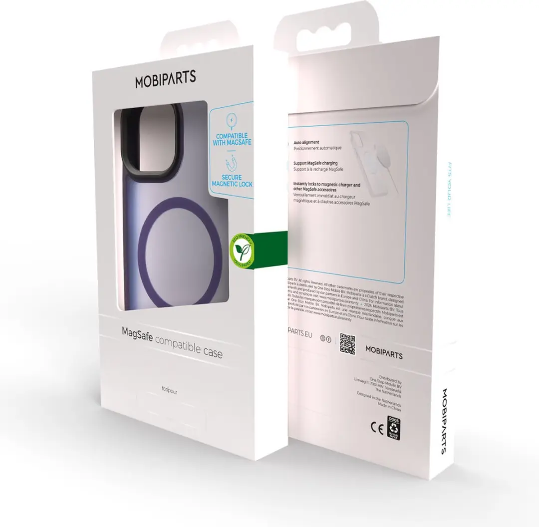 Mobiparts MP-5001910 MagSafe Hoesje iPhone 15 Pro - Paars - 2x Glas Screenprotector
